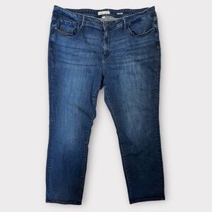 Warp+Weft Jeans High Rise Straight Oak Oakland Blue Plus‎ 22 Stretch Med Wash